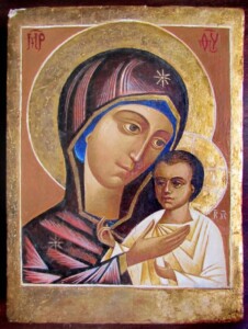 Ікона «Богородиця Ігорівська», 25х35 см. Дерево, левкас, темпера, золочення, 2022 р.