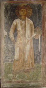 Копія фрески 11 ст. з Софії Київської «Архідиякон Лаврентій», 1982. Твір на дерев’яній основі, ґрунт гіпсовий, живописна техніка – темпера (сухі пігменти, синтетичне в’яжуче. Експонується в Національному заповіднику Софія Київська