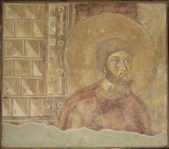 Копія фрески 11 ст. з Софії Київської «Сотник Корнілій». Твір на дерев’яній основі, ґрунт гіпсовий, живописна техніка – темпера (сухі пігменти, синтетичне в’яжуче). Експонується в Національному заповіднику Софія Київська