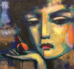 Портрет, полотно олія, 50х50, 2020 р.