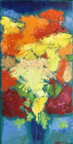 Синя ваза, полотно олія, 60х30, 2022 р.