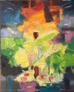 Бокал вина, полотно олія, 60х50, 2024 р.