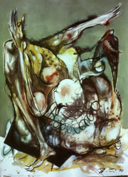 Присутність чужого, темпера папір, 70х50, 1993 р.