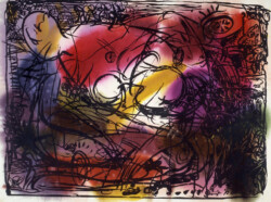 Сон в місячну ніч, кольорова туш, 50х70, 1995 р.