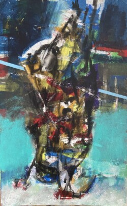 Падіння, картон акрил, 78х58, 2025 р.