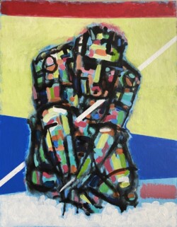 Поранений воїн, картон акрил, 80х60, 2025 р.