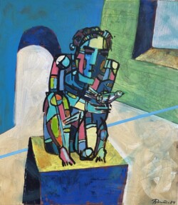 Сусід з птахом, полотно акрил, 80х70, 2025 р.